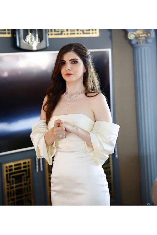 Beyaz Geniş Kol Mini Elbise